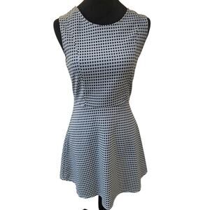 Kenneth Cole Fit and Flare Dress Black White Sleeveless Dress Size X-Small